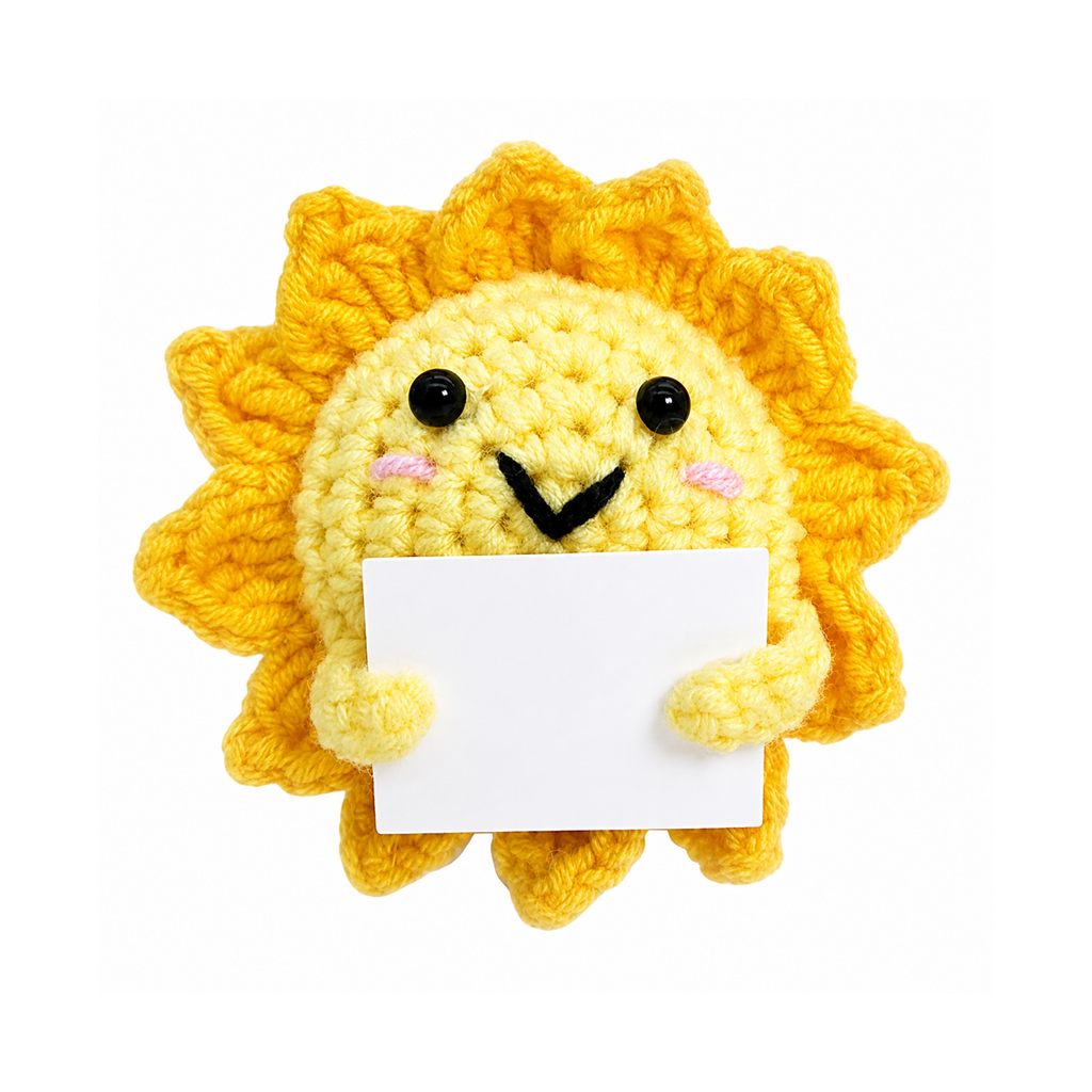 Positive Crochet Sunshine Gift with Affirmation Card