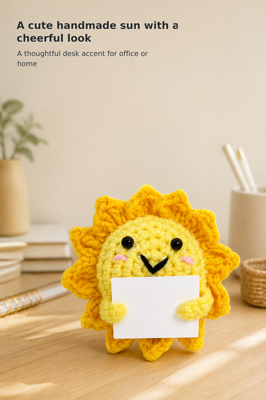 Positive Crochet Sunshine Gift with Affirmation Card