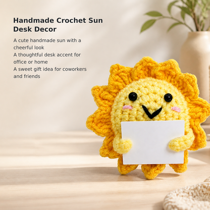 Positive Crochet Sunshine Gift with Affirmation Card