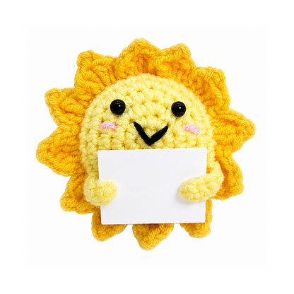 Positive Crochet Sunshine Gift with Affirmation Card